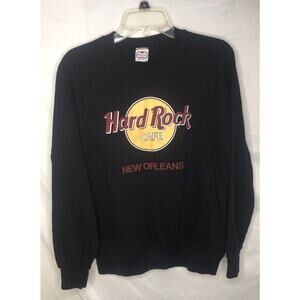 Hard Rock Cafe New Orleans Black Sweatshirt Size Large Anvil USA Made 80s 90s